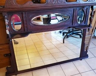 Beautiful Victorian mahogany mantle mirror