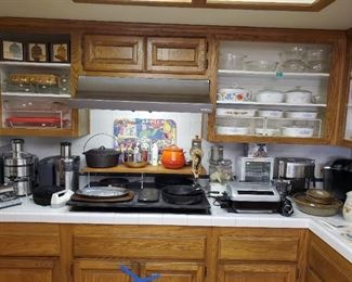 Pyres, Cast Iron, Corning, etc.  Lots of nice small appliances.