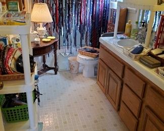 Toiletries, cleaning supplies.  Great men's ties.