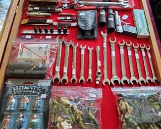 Great Snap-On tools, pocket knives, etc.  Homies, GI Joe.