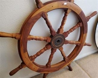 Vintage ships wheel.