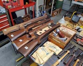 Competition rifle stocks, accessories.
