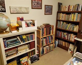Lots of books.  Nice bookcases.