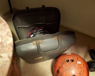 Vintage bowling balls.