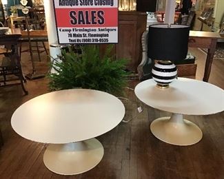  Mid century modern tulip base end tables