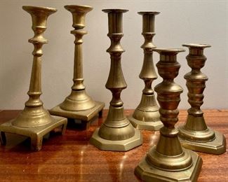 Item 87 a,b.c:  Vintage Brass Push-Up Candlesticks:                                                                      a. Small - 5.5" : $25                                                                                                       b. Medium - 8": $30                                                                                                           c. Large - 8.5": $38  SOLD