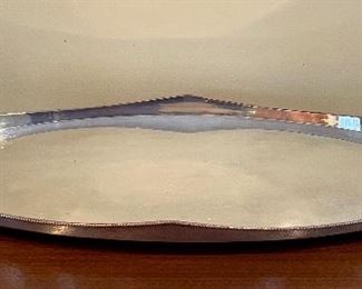 Item 17:  "Viking Ship" silverplate tray  with feet- 21" x 4":  $85