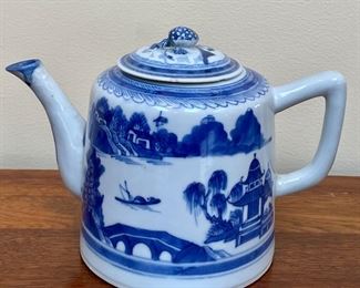 Item 78:  Canton teapot (small chip on lid) - 5.5":  $65  