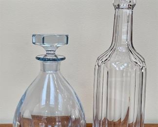 Item 234:  Two vintage decanters - love the one on the left with its pretty blue tint - the other is cool, too!: $30 for both