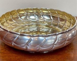 Item 11:  800 Silver Vintage Serving Bowl with gold wash on interior:  8.5" x 2.25":  $280