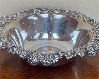 Item 106:  Monogrammed Tiffany & Co. Silver Bowl - 10" x 2.75":  $750