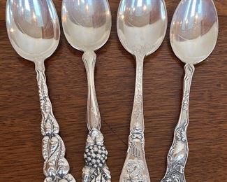 Item 117:  Tiffany & Co. Sterling Spoon (3rd from Left):  $50                                                                                                                           Item 118:  Tiffany & Co. Sterling Spoon (4th from Left):   $50    SOLD                                                                                                      Item 115:  Tiffany & Co. Sterling Spoon (Left):  $50  SOLD                                                                                                        Item 116:  Gorham Sterling Spoon (2nd from Left):  $45  SOLD                                                                                                     