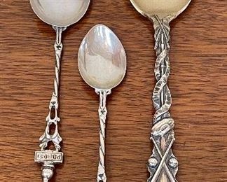 Item 127: Souvenir Pompei Sterling Spoon (Left):   $20   SOLD                                                                                                        Item 128: Souvenir Pompei Sterling Spoon (Middle):  $18                                        Item 129: Souvenir Sterling Spoon (Right):  $25 