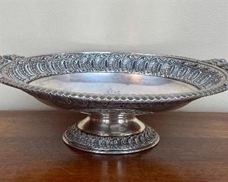 Item 139:  Antique German Silver Pedestal Bowl - 15" x 3.75":  $450