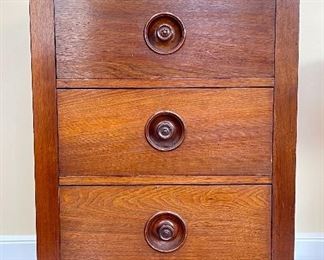 Item 5:  (3) Draw Mahogany Stand - 25"l x 21.5"w x 34.5":  $325