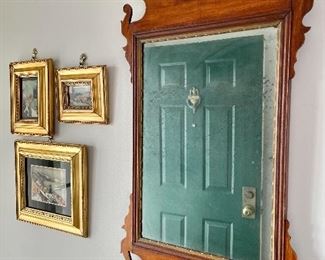 Item 38:  Antique Chippendale Style Mirror with Eagle - 16.5" x 33":  $165