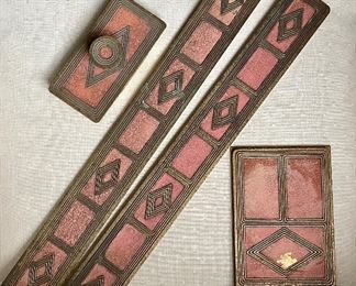 Item 321:  Tiffany Antique Desk Blotter Set, 4 pieces: $295