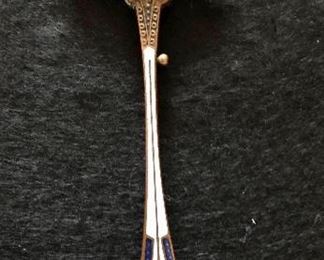 Item 160:  Sterling Silver Victorian Opera Glasses with Enamel Handle: $145