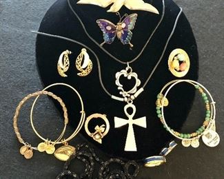 Item 166:  Lot with Butterfly & Cross: $28