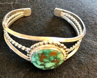 Item 181:  Sterling Silver & Turquoise Cuff: $65