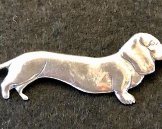 Item 191:  Vintage Sterling Silver Hotdog Pin: $35
