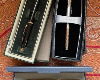 Item 327:  Assorted Pens:     $12 each                                                                         (upper left) - Cross                                                                                              (upper right) - Cross                                                                                            (bottom) - Papermate