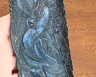 Item 246: Vintage Japanese Bronze Pen Tray - 3" x 10":  $65