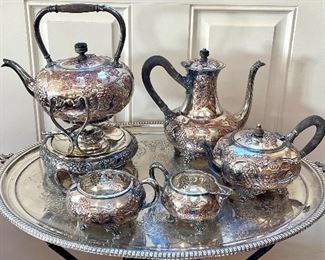 Item 76:  (6) Piece Silverplate Tea Set:  $125