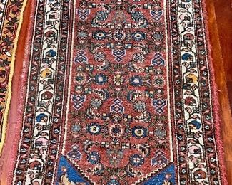 Item 221:  Antique Red and Blue Flat Weave Rug - 29" x 46": $200