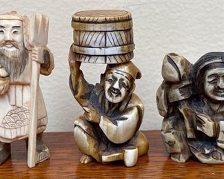 Item 66:  (3) Netsuke Figurines - $65/Each                                         Tallest - 2"