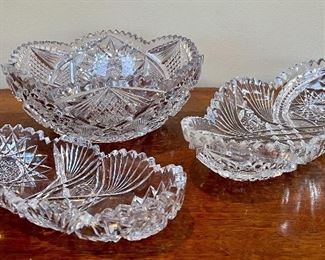 Item 256:  Lot of three cut crystal pieces - Gorgeous!: $95