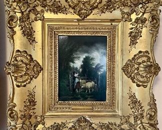 Item 210:  Shepherd Girl with Sheep (European), Barend Cornelius Koekkoek (1803-1862) Oil on wood panel, 8.5” x 6.25”: $8500
