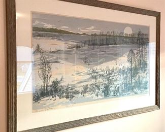 Item 261:  "Snow Patterns" Serigraph by Carl Rantz: $145