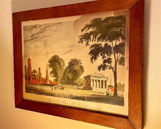 Item 289:  19th c. "Yale College and State House," New Haven, CT - 18" x 14" - please note water stain to upper right:  $65 