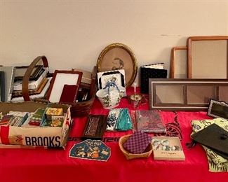 Assorted picture frames, playing cards, puzzles and more!  Make an appointment to shop in the details & description section.  