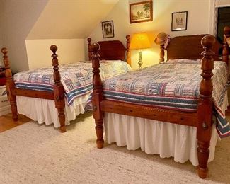 Item 296:  (2) Sturdy Antique Twin beds:  $595 for set