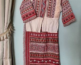 Item 348:  Authentic Antique Traditional Swedish Clothing, top and apron: $150