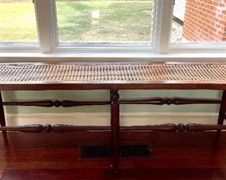 Item 41:  Antique Caned Bench - 48"l x 10"w x 17.75"h: $245