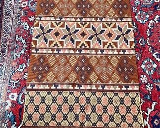 Item 377:  Antique Swedish Weaving Runner/Wall Hanging Neutral Earth Tones - 24.5" x 64" : $375