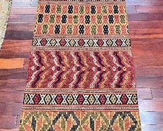 Item 382:  Very Long Antique Swedish Weaving Runner/Wall Hanging Neutral Earth Tones - 25.5" x 91": $425