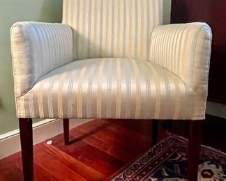 Item 387:  Vintage Upholstered Armchair - some condition issues with upholstery - 24"l x 19"w x 34"h: $145