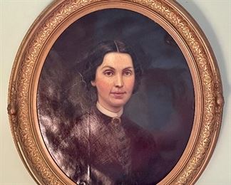 Item 388:  Antique oil painting/portrait of woman - 27" x 30": $435