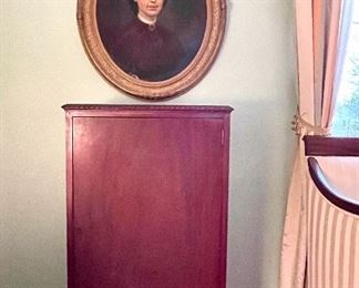 Item 389:  Antique Mahogany Music Storage Stand - 22.75"l x 16"w x 43"h: $425