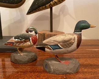 Item 393:  (2) Wood carved ducks - 3":  $45 for both