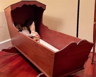 Item 395:  Antique cradle - 40.5"l x 18"w x 23.5"h:  $125