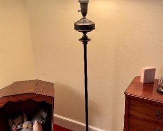 Item 399:  Vintage Toleware Standing Lamp - 55": $110