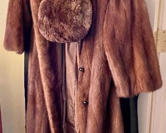 Item 402:  Antique Fur Coat with Fur Muff:  $125