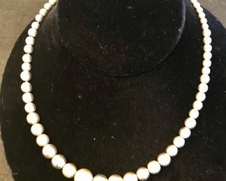 Item 416:  Graduated Sterling Silver Bead Necklace:  $50