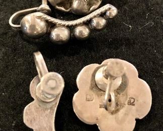 Item 427:  Sterling Flower Screw Back Earrings (top):  $24                                                                                                                                Item 428:  Sterling Graduated Ball Screw Back Earrings (bottom):  $38          