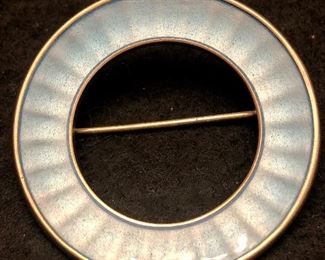 Item 193:  Vintage Norway Pin - Baby Blue Enamel: $22